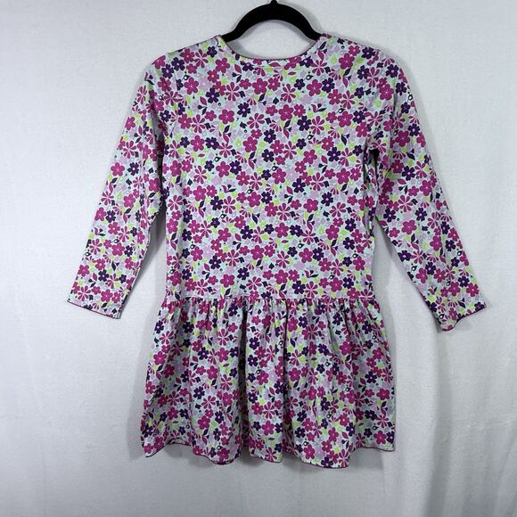 Hanna Andersson Pink Purple Floral Drop Waist Tunic Dress Girl's 140 US 10 - Picture 2 of 11
